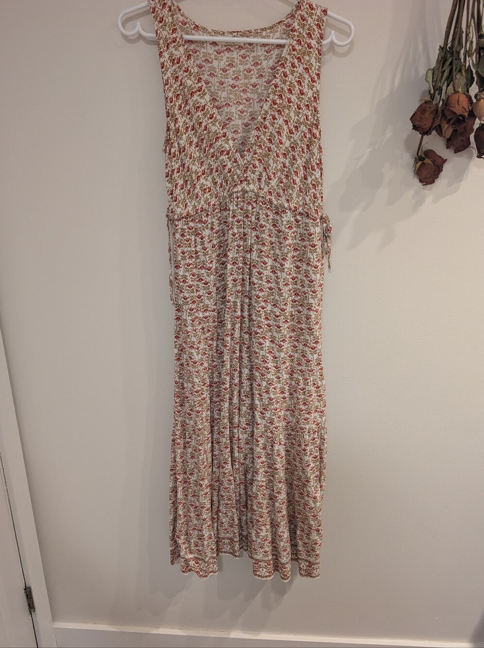 MAX STUDIO - Floral Sleeves Casual Midi Dress